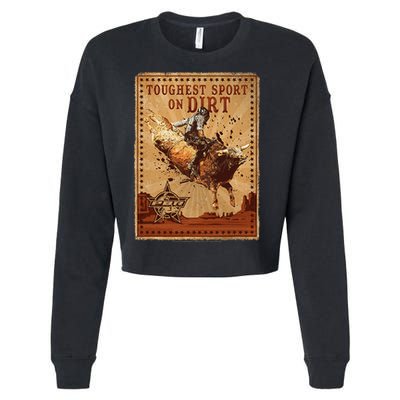Pbr Professional Bull Riders Toughest Sport On Dirt Stamp Cropped Pullover Crew