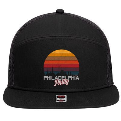 Philadelphia Philly Baseball Vintage Retro 7 Panel Mesh Trucker Snapback Hat