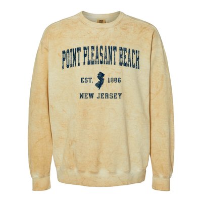 Point Pleasant Beach New Jersey Nj Vintage Sports Colorblast Crewneck Sweatshirt