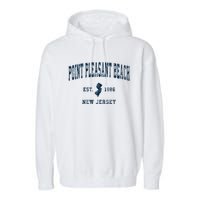 Point Pleasant Beach New Jersey Nj Vintage Sports Garment-Dyed Fleece Hoodie