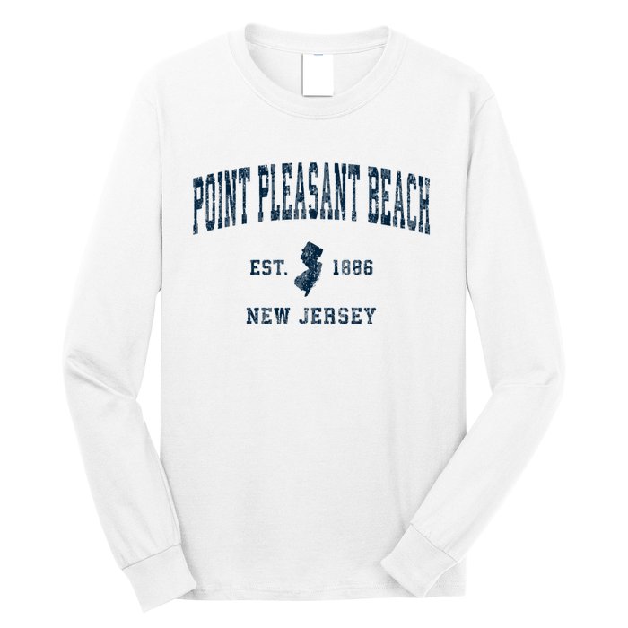 Point Pleasant Beach New Jersey Nj Vintage Sports Long Sleeve Shirt