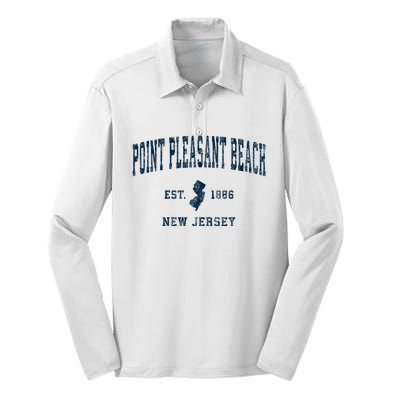 Point Pleasant Beach New Jersey Nj Vintage Sports Silk Touch Performance Long Sleeve Polo