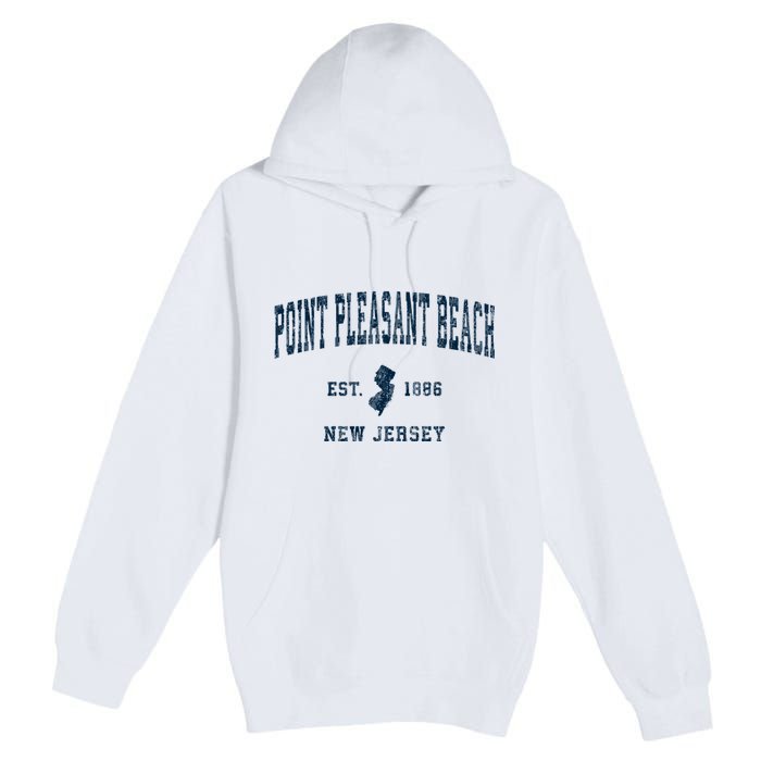 Point Pleasant Beach New Jersey Nj Vintage Sports Premium Pullover Hoodie