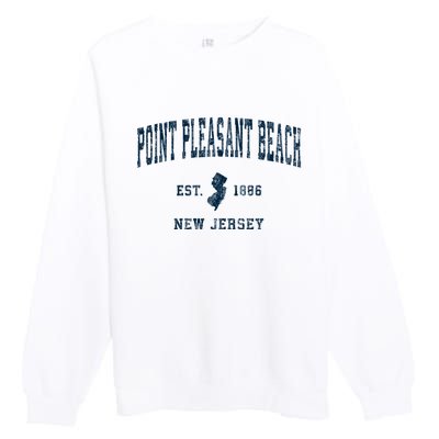 Point Pleasant Beach New Jersey Nj Vintage Sports Premium Crewneck Sweatshirt