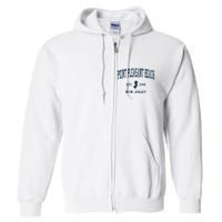 Point Pleasant Beach New Jersey Nj Vintage Sports Full Zip Hoodie