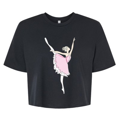 Pretty Pink Ballerina Cute Valentine Dancer Fun Pajama Bella+Canvas Jersey Crop Tee