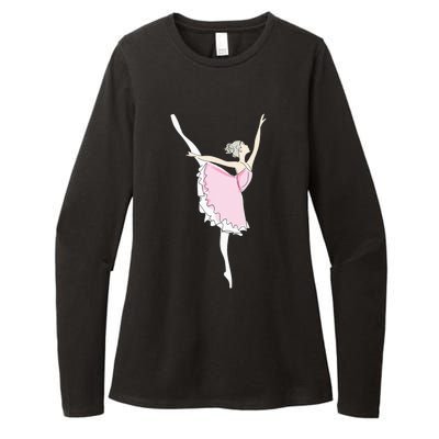 Pretty Pink Ballerina Cute Valentine Dancer Fun Pajama Womens CVC Long Sleeve Shirt