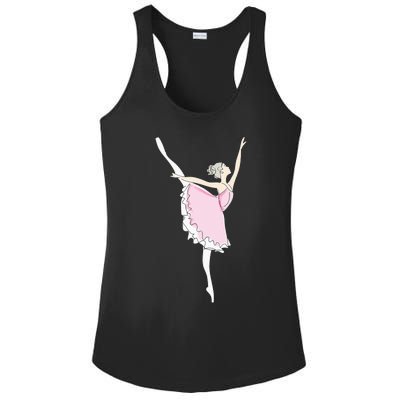 Pretty Pink Ballerina Cute Valentine Dancer Fun Pajama Ladies PosiCharge Competitor Racerback Tank