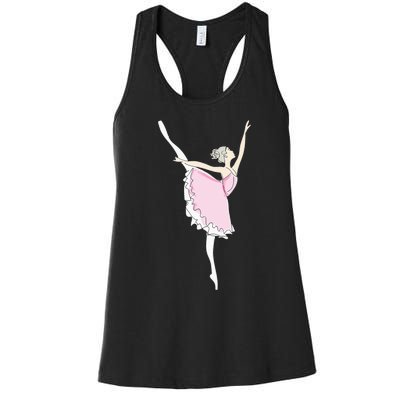 Pretty Pink Ballerina Cute Valentine Dancer Fun Pajama Women's Racerback Tank