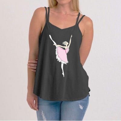 Pretty Pink Ballerina Cute Valentine Dancer Fun Pajama Women's Strappy Tank