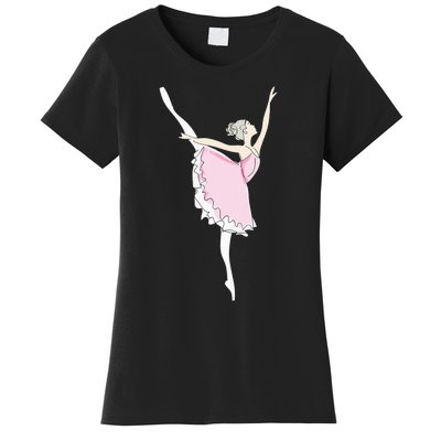 Pretty Pink Ballerina Cute Valentine Dancer Fun Pajama Women's T-Shirt