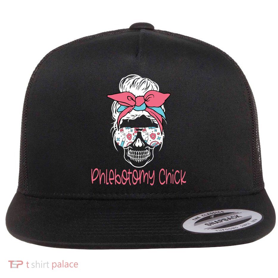 Phlebotomist Phlebotomy Blood Lab Pleb Tech Flat Bill Trucker Hat