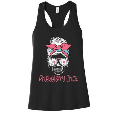 Phlebotomist Phlebotomy Blood Lab Pleb Tech Women's Racerback Tank