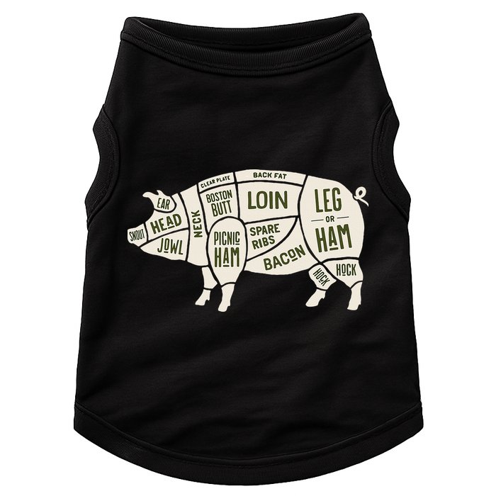Pig & Pork Butcher Diagram Bacon Lover Doggie Tank