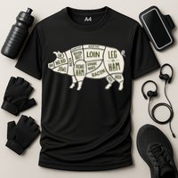 Pig & Pork Butcher Diagram Bacon Lover Performance Shirt