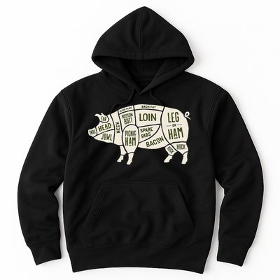 Pig & Pork Butcher Diagram Bacon Lover Hoodie