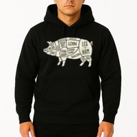 Pig & Pork Butcher Diagram Bacon Lover Hoodie