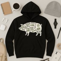 Pig & Pork Butcher Diagram Bacon Lover Hoodie