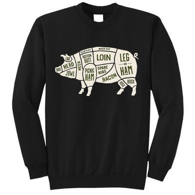 Pig & Pork Butcher Diagram Bacon Lover Sweatshirt