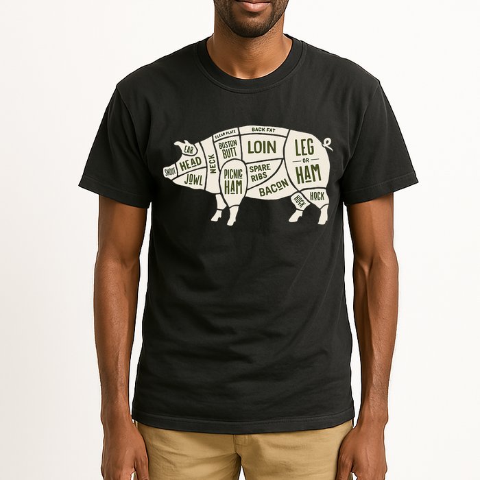 Pig & Pork Butcher Diagram Bacon Lover Tall T-Shirt