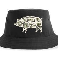 Pig & Pork Butcher Diagram Bacon Lover Sustainable Bucket Hat