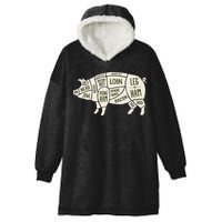 Pig & Pork Butcher Diagram Bacon Lover Hooded Wearable Blanket