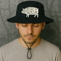 Pig & Pork Butcher Diagram Bacon Lover Bucket Hat