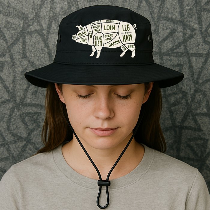 Pig & Pork Butcher Diagram Bacon Lover Bucket Hat