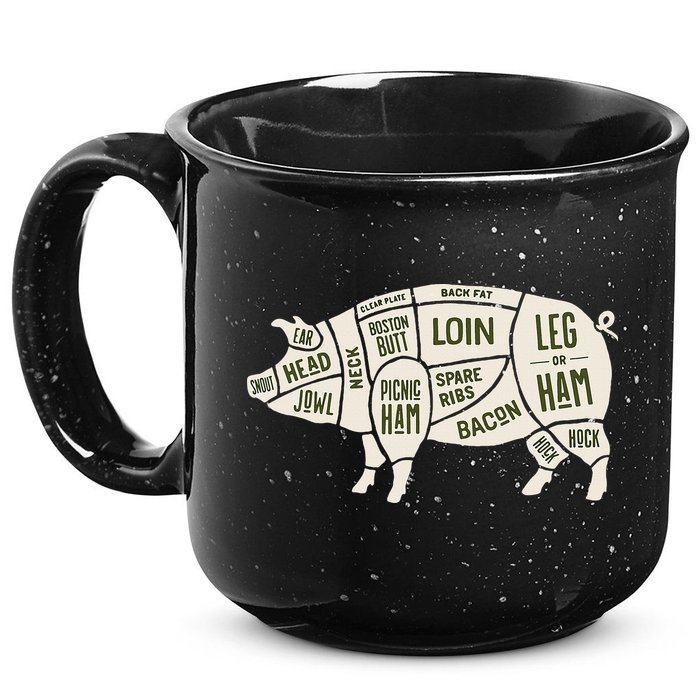 Pig & Pork Butcher Diagram Bacon Lover 15oz Campfire Ceramic Mug