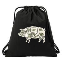 Pig & Pork Butcher Diagram Bacon Lover Drawstring Bag