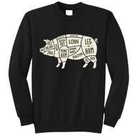 Pig & Pork Butcher Diagram Bacon Lover Tall Sweatshirt
