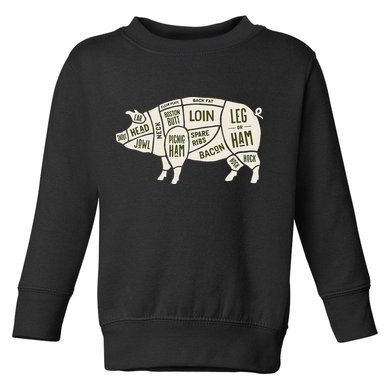Pig & Pork Butcher Diagram Bacon Lover Toddler Sweatshirt