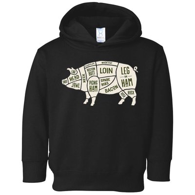Pig & Pork Butcher Diagram Bacon Lover Toddler Hoodie