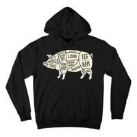 Pig & Pork Butcher Diagram Bacon Lover Tall Hoodie
