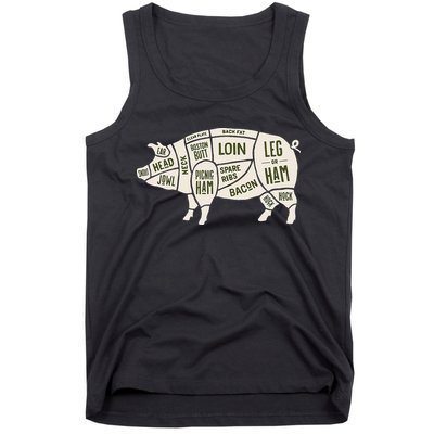 Pig & Pork Butcher Diagram Bacon Lover Tank Top