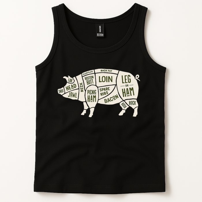 Pig & Pork Butcher Diagram Bacon Lover Tank Top