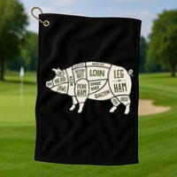 Pig & Pork Butcher Diagram Bacon Lover Golf Towel