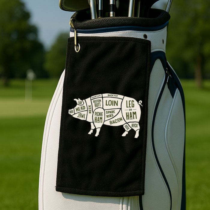 Pig & Pork Butcher Diagram Bacon Lover Golf Towel