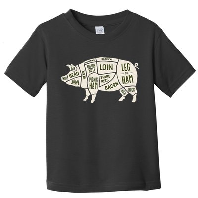 Pig & Pork Butcher Diagram Bacon Lover Toddler T-Shirt