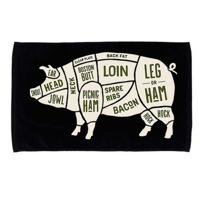 Pig & Pork Butcher Diagram Bacon Lover Microfiber Hand Towel