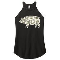 Pig & Pork Butcher Diagram Bacon Lover Women's Perfect Tri Rocker Tank