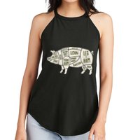 Pig & Pork Butcher Diagram Bacon Lover Women's Perfect Tri Rocker Tank