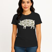 Pig & Pork Butcher Diagram Bacon Lover Womens T-Shirt