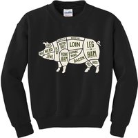 Pig & Pork Butcher Diagram Bacon Lover Kids Sweatshirt