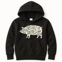 Pig & Pork Butcher Diagram Bacon Lover Kids Hoodie