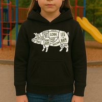 Pig & Pork Butcher Diagram Bacon Lover Kids Hoodie