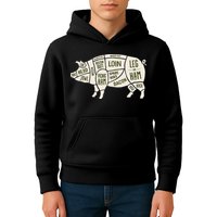 Pig & Pork Butcher Diagram Bacon Lover Kids Hoodie
