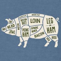 Pig & Pork Butcher Diagram Bacon Lover Garment-Dyed Sweatshirt