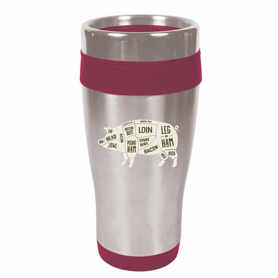 Pig & Pork Butcher Diagram Bacon Lover 16oz Travel Tumbler