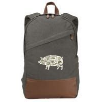 Pig & Pork Butcher Diagram Bacon Lover Cotton Canvas Backpack